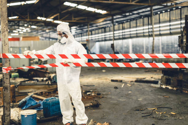 Professional Biohazard Cleanup technician working in Denton, TX